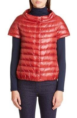 Herno Emilia Cap Sleeve Quilted Down Jacket in 6600 /Red