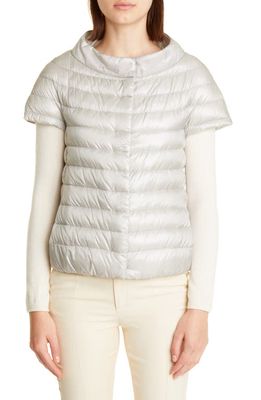 Herno Emilia Cap Sleeve Quilted Down Jacket in 9402 /Silver