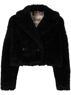 Herno faux-fur cropped jacket - Black