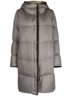 Herno faux fur-lined quilted coat - Brown