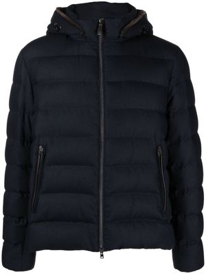 Herno faux fur-trimmed hooded jacket - Blue