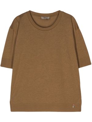 Herno fine-knit short-sleeved jumper - Brown