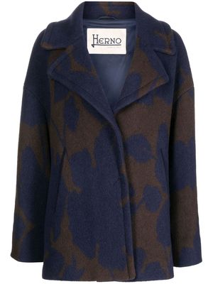 Herno floral-print single-breasted jacket - Blue