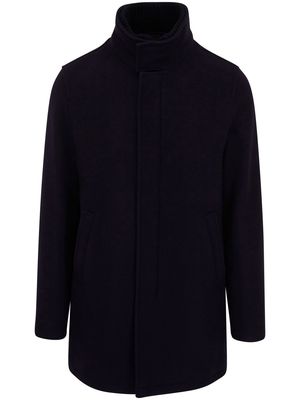 Herno funnel neck single-breasted coat - Blue