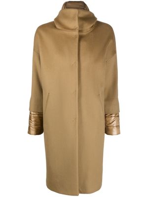 Herno funnel neck single-breasted coat - Neutrals