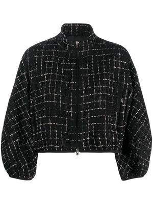 Herno grid-patterned cropped jacket - Black