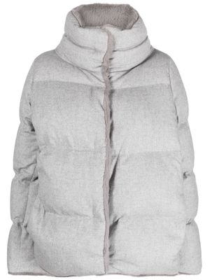 Herno high-neck zipped puffer jacket - Grey