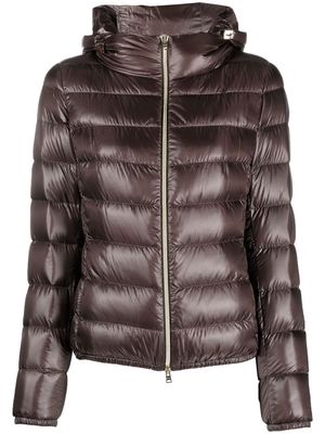 Herno high-shine puffer jacket - Brown