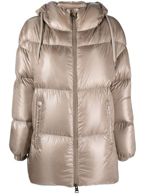 Herno hooded padded mid-length jacket - Neutrals