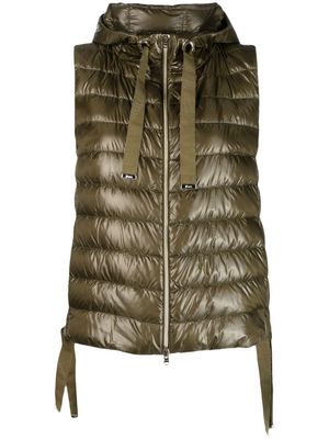 Herno hooded quilted gilet - Green
