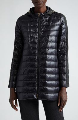 Herno Hooded Ultralight Nylon Down Jacket in Black