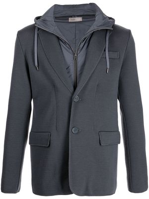 Herno hoodie layered blazer jacket - Blue