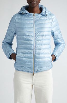 Herno Iconico Angela Classic Short Down Puffer Jacket in 9006 Sky Blue