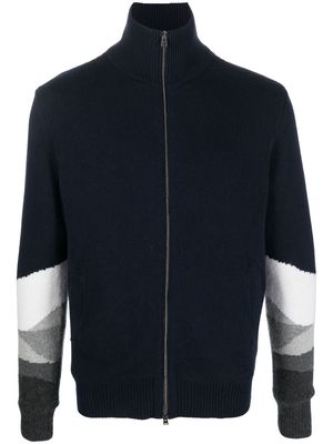 Herno intarsia-knit zipped jumper - Blue