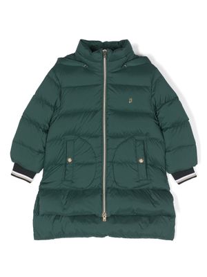 Herno Kids embroidered-logo padded hooded jacket - Green