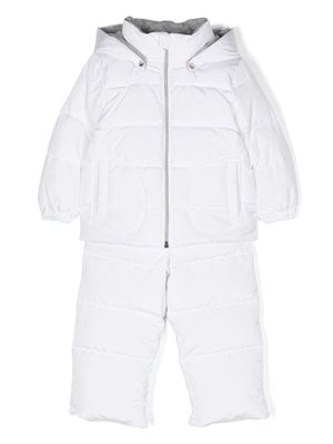 Herno Kids hooded padded snowsuit set - White