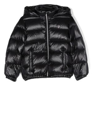 Herno Kids hooded zip-up padded jacket - Black