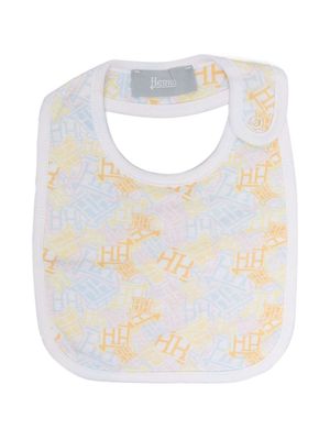 Herno Kids logo-print cotton bib - Yellow