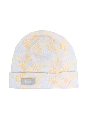 Herno Kids logo-print cotton hat - Yellow