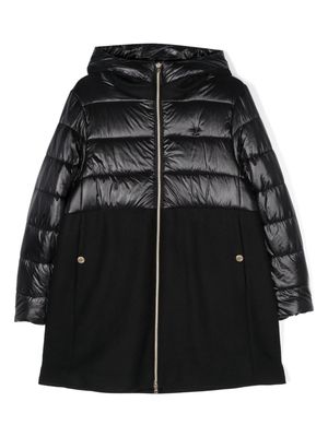 Herno Kids panelled hooded puffer coat - Black