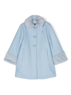 Herno Kids spread-collar single-breasted coat - Blue
