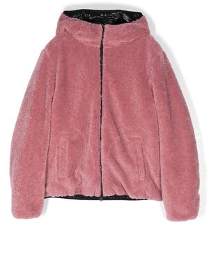 Herno Kids TEEN hooded fleece jacket - Pink