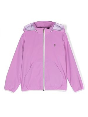 Herno Kids zip-up hooded bomber jacket - Pink