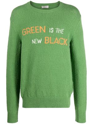 Herno knitted slogan jumper - Green