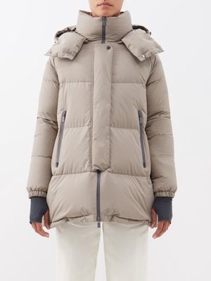 Herno - Laminar Hooded Down Coat - Womens - Light Brown