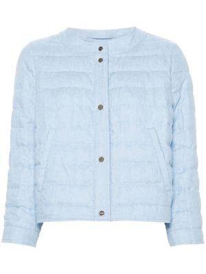 Herno linen quilted puffer jacket - Blue