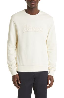 Herno Logo Cotton Sweatshirt in Cream