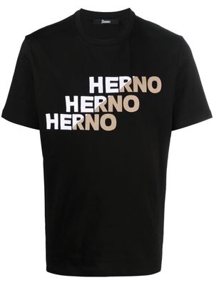 Herno logo-patch cotton T-shirt - Black
