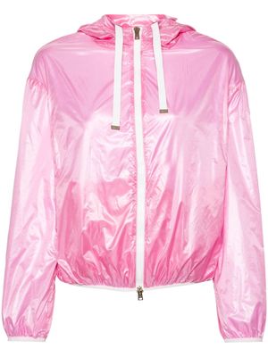 Herno logo-patch taffeta jacket - Pink