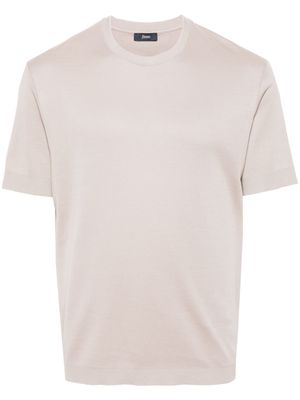 Herno logo-plaque cotton T-shirt - Brown