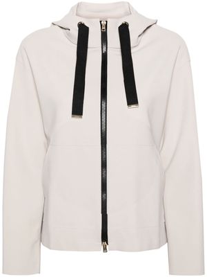 Herno logo-plaque hooded jacket - Grey