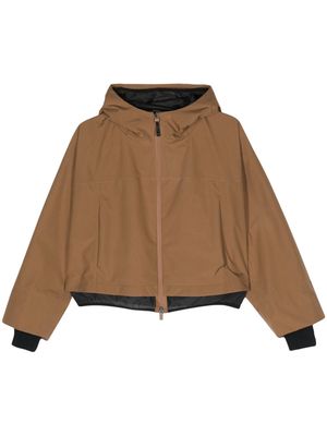 Herno logo-print hooded jacket - Brown