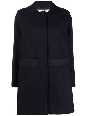 Herno long-sleeve high-low coat - Blue