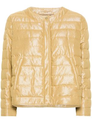 Herno lurex quilted down jacket - Gold