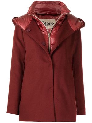 Herno Luxury Wool hooded padded coat - Red