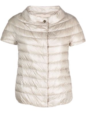 Herno Margherita short-sleeve quilted jacket - Neutrals