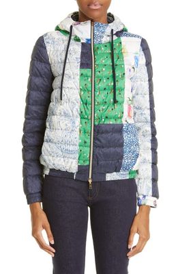 Herno Mixed Print Reversible Down Bomber Jacket in 9999 /Navy Reversible