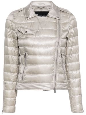 Herno off-centre-fastening quilted jacket - Grey