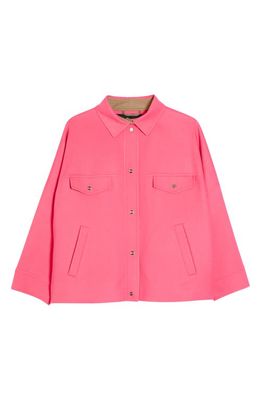 Herno Oversize Water Resistant Double Layer Wool Bomber Jacket in 4220 /Fluo Pink W/Camel