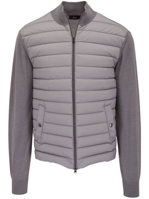 Herno padded-panel fine-knit cardigan - Grey