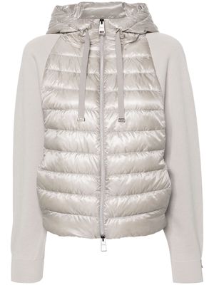 Herno padded-panelled knitted jacket - Neutrals