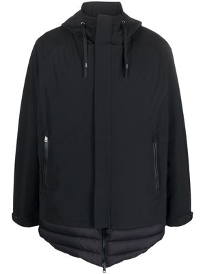 Herno panelled-design hooded jacket - Black