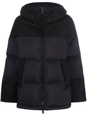 Herno panelled hooded puffer jacket - Black