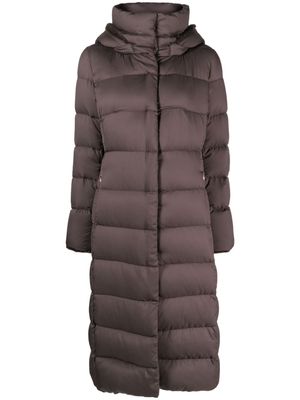 Herno quilted hooded down midi coat - Brown