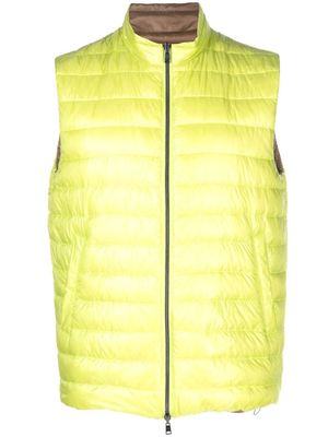 Herno quilted reversible down gilet - Yellow