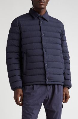 Herno Quilted Stretch Nylon Down Shirt Jacket in 9201 - Navy